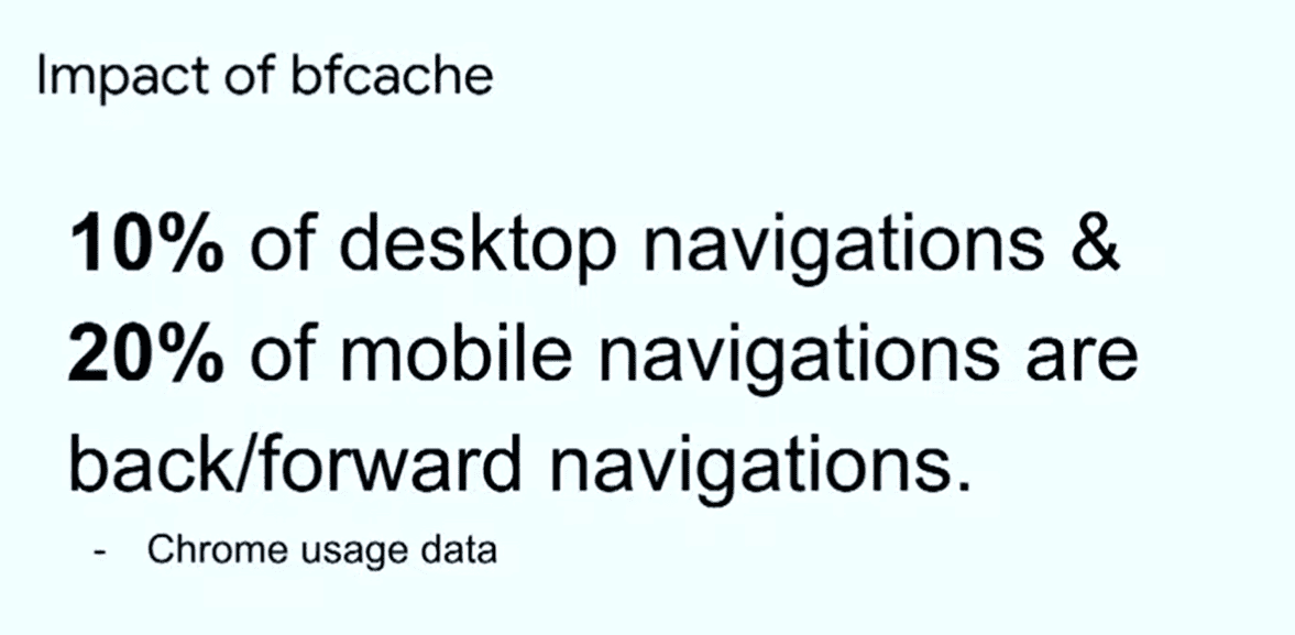 bfcache : navigations mobile / desktop 